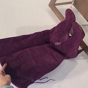 Sam Edelman purple suede tall over the knee boots size 9